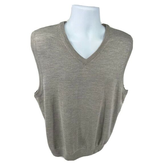 Callaway Golf Mens Gray Sweater Vest Size XL 100% Merino Wool Collection V Neck - Picture 1 of 11
